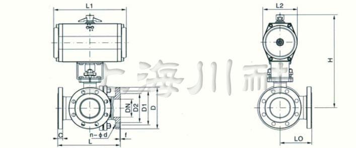 Q644F氣動球閥結(jié)構(gòu)圖